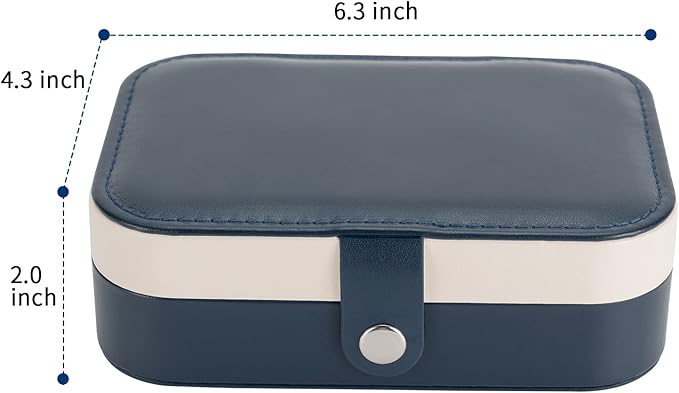 Smileshe Jewelry Box, PU Leather Small Portable Travel Case, 2 Layers Organizer Display Storage Holder Boxes for Rings Earrings Necklaces Bracelets