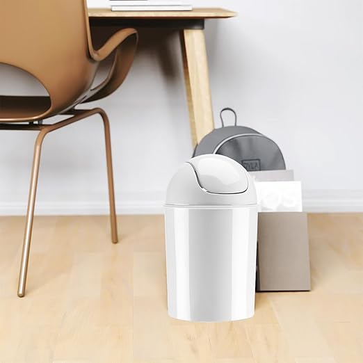 Umbra Mini 1-1/2-Gallon Swing-Top Waste Can, White