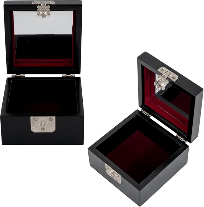 February Mountain Mother of Pearl Mini Jewelry Box - Organizer for Earring Necklace Ring & Bracelet Jewelry Display Storage Case for Woman Unique Gifts (Crane_Black)