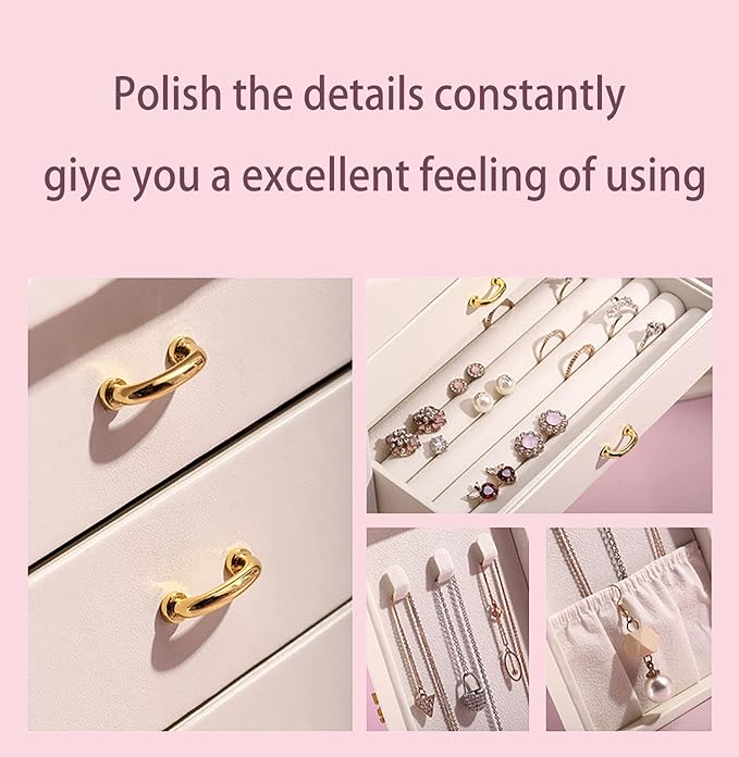 Cute Jewelry Box for Women teen Girls Jewelry Organizer Large Jewelry Organizers and Storage Faux Leather Jewelry Storage Jewlery Box Jewellery Box Joyeros Organizador De Mujer