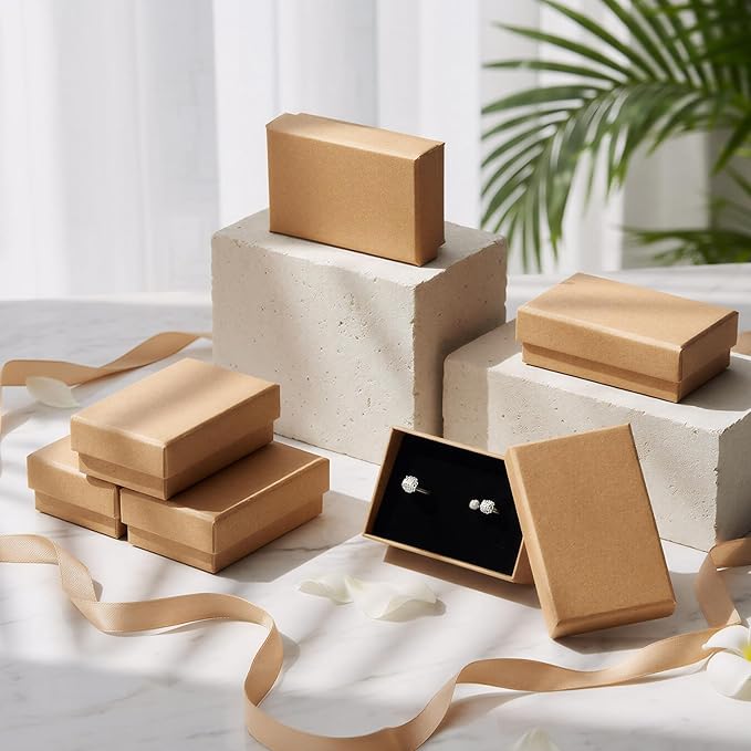 Batiyeer 36 Pcs Cardboard Jewelry Gift Boxes Jewelry Boxes Packaging Small Earring Gift Box with Lids for Necklace Ring Bracelet Party