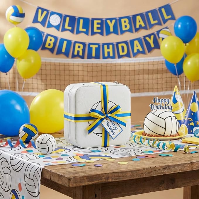 6-Pack Volleyball Portable Jewelry Box for Team Travel White Sport Jewelry Case Bulk Gifts for Volleyball Team Athletes & Sports Enthusiasts Christmas Events & Milestones
