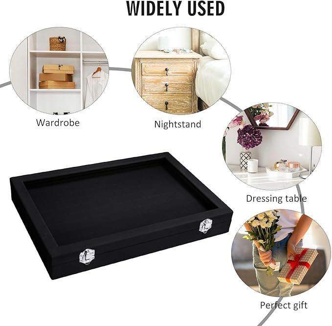 Vicoter Rings Organizer Tray 100 Slot Velvet Ring Earring Storage Box TranSparent Cover Jewelry Store Ring Display Box Jewelry Display Cabinet for Girl Wife Mother