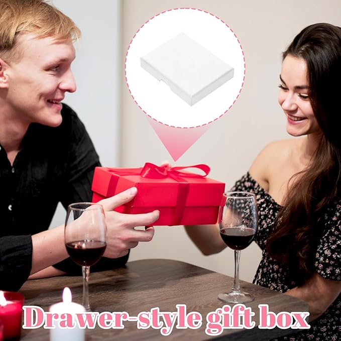 3 Pack Small Jewelry Gift Box, Necklace Bracelet Earring Cardboard Organizer, Cardboard Jewellery Box with Lids, Square Jewellery Gift Boxes for Birthday Xmas Christmas Wrapping (White)