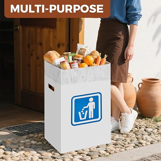 13 Gallon Cardboard Trash cans for Events (Pack of 10), with 20 Liners Included,Be applicableOutdoor Events pop up Trash cans for Parties,Reusable Portable Garbage Can,in-Home Recycling Bins