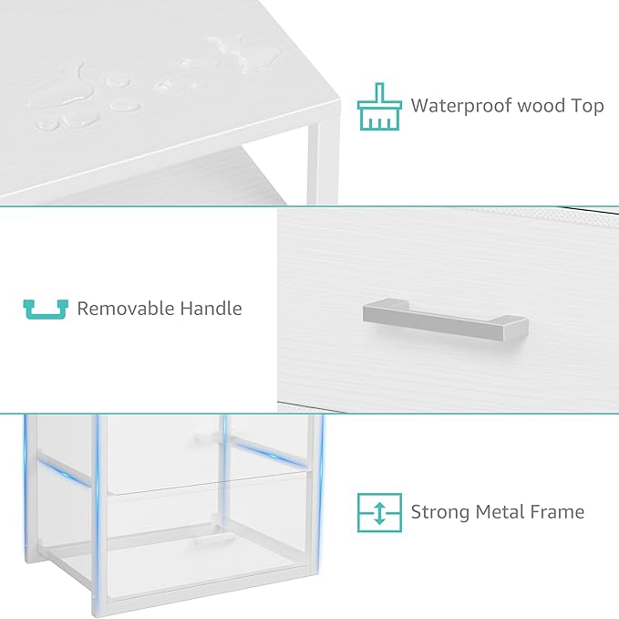 BOLUO White Closet Drawers with Open Shelf for Closet Organizers and Storage Bedroom Dorm Modern Large