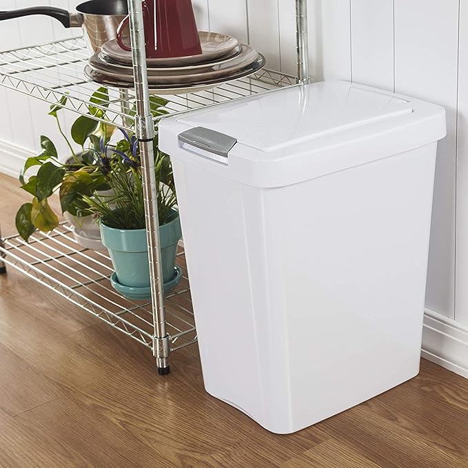 STERILITE 10438004 Touch Can, White, 7.5 Gallon