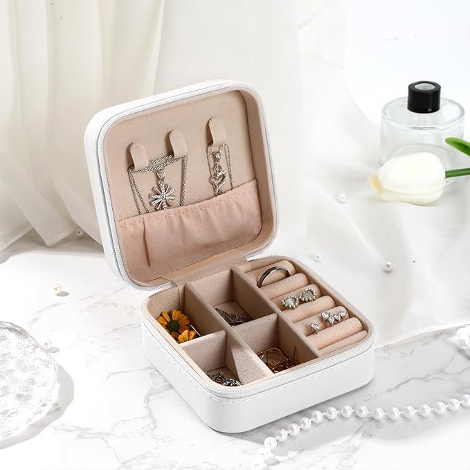 Jewelry Box for Girls Portable Travel Jewelry Organizer Case Jewellery Organizer for Women Jewellery Box for Earring Ring Pendant Necklace Bracelets Christmas Birthday Wedding Gift Evil Eye