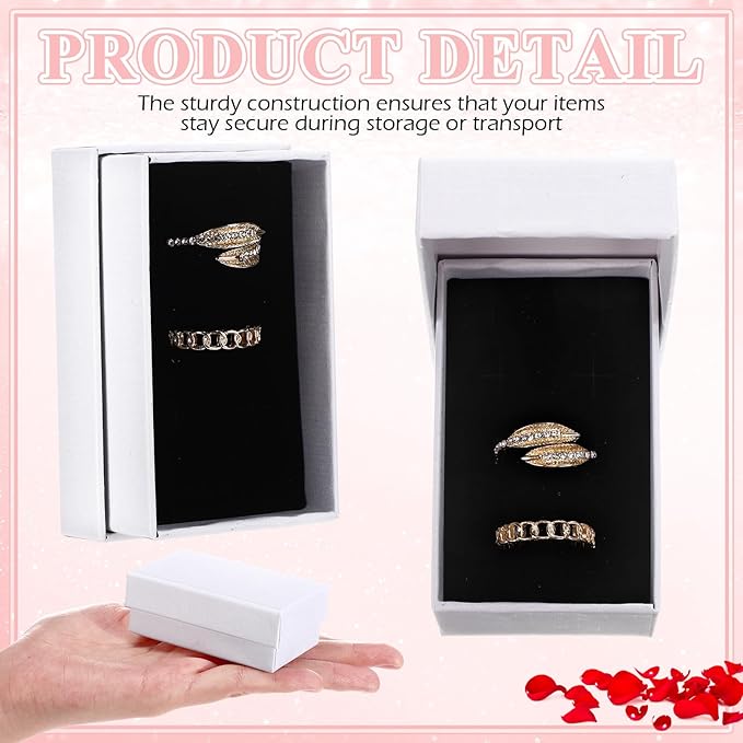 Batiyeer 36 Pcs Cardboard Jewelry Gift Boxes Jewelry Boxes Packaging Small Earring Gift Box with Lids for Necklace Ring Bracelet Party
