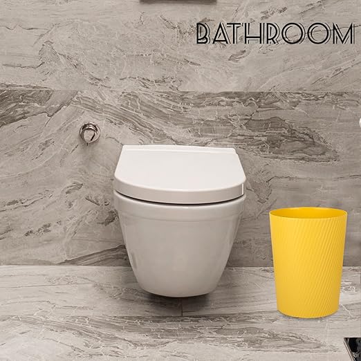 UUJOLY Small Trash Can Wastebasket Garbage Can Container Bins for Bathrooms, Laundry Room, Kitchens, Offices, Kids Rooms, Dorms (Yellow)