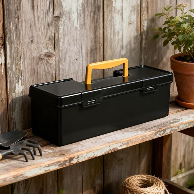 tutata Seed Packet Organizer Box Plastic Portable Seed Packet Storage Box, Seed Storage Organizer - Black