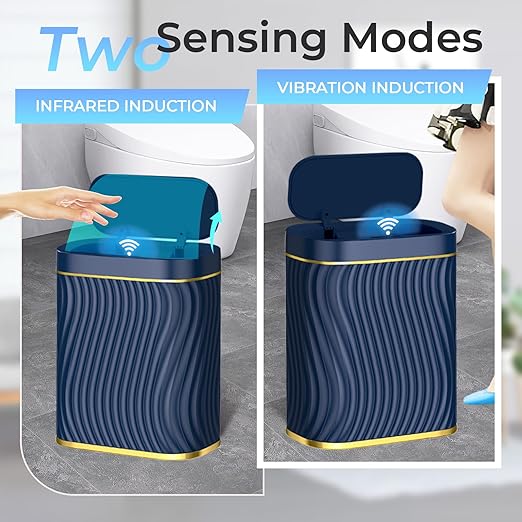 Ogikey Bathroom Small Trash Can with Automatic Touchless Lid, 2.6 Gallon Smart Garbage Can Narrow Waterproof Trash Bin for Bedroom, Office, Living Room