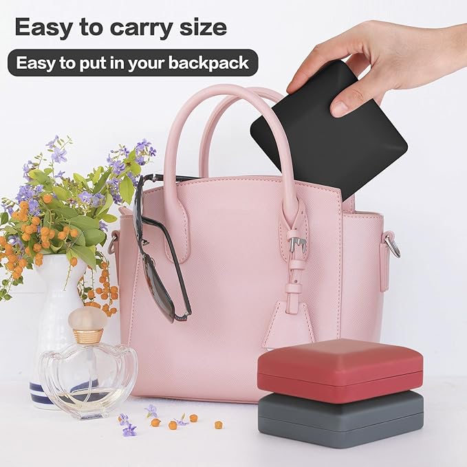 KUKUVR Ring Storage Organizer Box for Multiple Rings, Travel Portable Jewelry Ring Stud Earring Case, Ring Tray Holder Showcase Display Case (Black)
