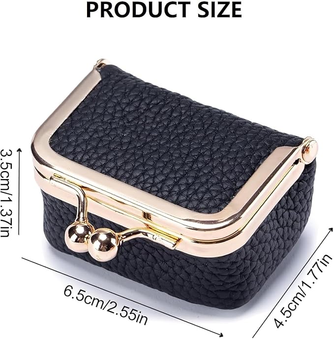 Genuine Leather Mini Jewelry Box & Vintage Wallet for Women - Compact Travel Coin Purse, Lipstick Storage Organizer, Retro Leather Clutch Case (Blue/Mini)