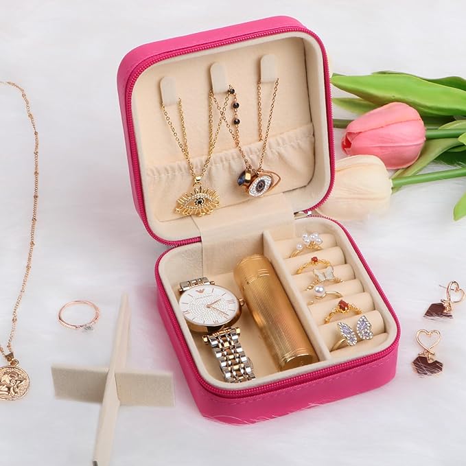 17Dec 3-Pack Small Travel Jewelry Case Organizer,Mini Travel Essentials for Women,Bridesmaid Gifts Birthday Gifts for Women,Small Jewelry Box for Girls 8-12