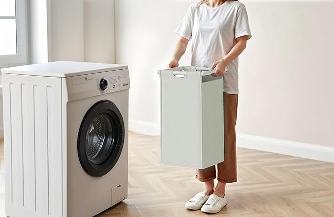 Herture Laundry Hamper with Shelf, Laundry Basket 4 Section, Laundry Sorter with Pull-Out Removable Large Bags and Movable Wheels, Metal Frame, 4 x 15.87 Gallons (60L), White PF07XLW