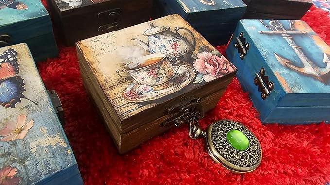 RK Collections Trinket Box Small Jewelry Keepsake Box | Trinket Box lovers Gift Idea, Animals Ornaments for Girls, Women, Gift Idea, Home Décor (Teapot)