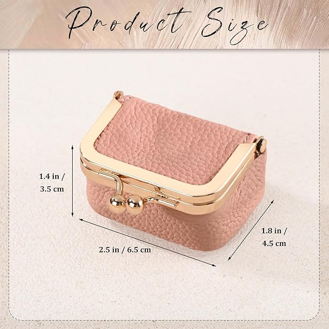 Zivyes Mini Jewelry Box Travel Small Coin Purse Organizer Case Genuine Leather Tiny Size (Light Pink)