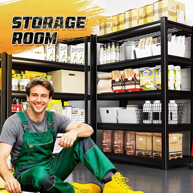 Garage Storage Shelves 5-Tier,Garage Storage System Shelves Adjustable,Storage Shelving for Basement,Pantry,Kitchen,Warehouse (1, 72" H x 59" W x 20" D)
