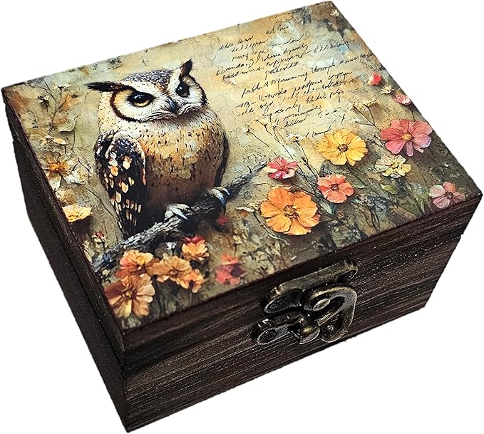 RK Collections Trinket Box Small Jewelry Keepsake Box | Trinket Box lovers Gift Idea, Animals Ornaments for Girls, Women, Gift Idea, Home Décor (Owl)