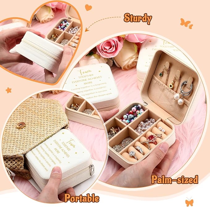 Kenning 12 Pack Inspirational Gifts Bulk Travel Jewelry Case Organizer Appreciation Gifts for Employee Teacher Coworkers Nurses