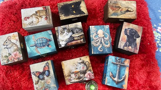RK Collections Trinket Box Small Jewelry Keepsake Box | Trinket Box lovers Gift Idea, Animals Ornaments for Girls, Women, Gift Idea, Home Décor (Cat)
