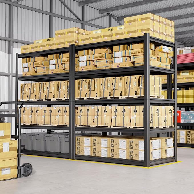 59''W Storage Shelves,3000LBS Garage Shelving,Adjustable Garage Shelves,Heavy Duty Metal Shelving, 5 Tier Wood Utility Steel Shelf, Easy-to-Install Shelving Units and Storage 72''x59''x19.7