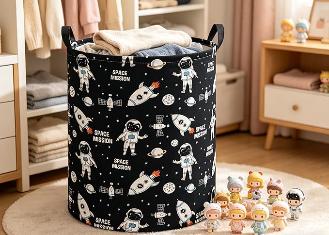 Baby Laundry Hamper kids laundry Basket Waterproof Laundry Bag for Bedroom Toy Clothes Organizer Room Décor(Astronaut)