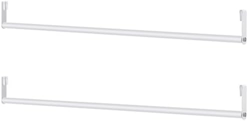 Threehoney 2 Pack Wire Shelving Garment Hanger Bar, White, 48 Inch by Threehoney