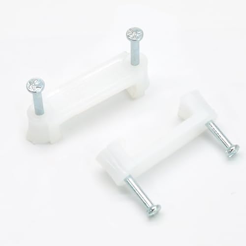 Biaungdo Cable Wire Clips with 2 Steel Nails, 12mm White, 100 Pcs by Biaungdo