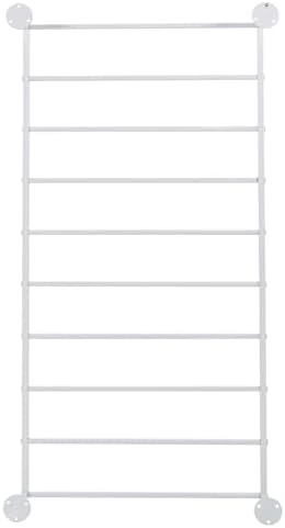 10 Tier Wall Mounted Tie Rack Scarf Display Stand Belt Pants Hangers Scarves Hijab Stand, Towel Rack Ribbon Holder,Wrapping Paper Spool Storage for Retail,Store (White, 10 Tier 23.6x47.2in) - Image 6