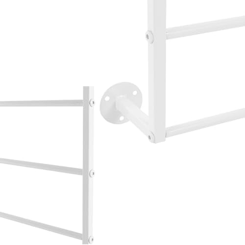 10 Tier Wall Mounted Tie Rack Scarf Display Stand Belt Pants Hangers Scarves Hijab Stand, Towel Rack Ribbon Holder,Wrapping Paper Spool Storage for Retail,Store (White, 10 Tier 23.6x47.2in) - Image 5