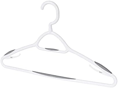 Set of 5 Deluxe Non Slip Hangers by Neatfreak! - Space Saving Hangers for Clothes, Pants, Jackets and Shirt 5 Pack,White/Grey - Image 4
