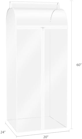 Zilink Dress Bags for Hanging Clothes Clear Garment Rack Cover 60 in, 2Pack - Image 2