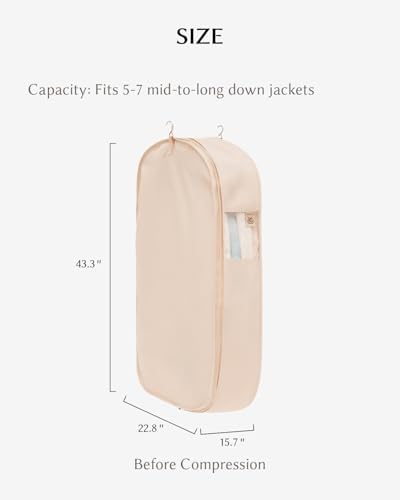 EACHY Garment Bag for Hanging Clothes, Space Saving Dustproof Clothes Cover with Self-Compression Zipper, Visible Closet Organizer for Closet Storage - Image 3