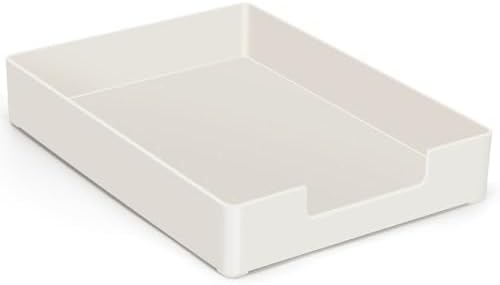 Paper Tray, 1-Pack Letter Tray, Desk Tray Organizer, Plastic A4 Letter-Size Printer Paper Holder, Rectangular Desktop Stackable File Mail Document Storage Container for Office Supplies School Home by QualityisOurCulture