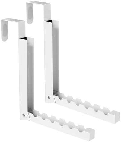 2-Pack Over The Door Hanger Foldable Clothes Drying Rack, Collapsible Hanging Coat Rack for Laundry Room & Bedroom, Space-Saving Compact Foldable Portable Clothing Hanger Hook, White by BAKON