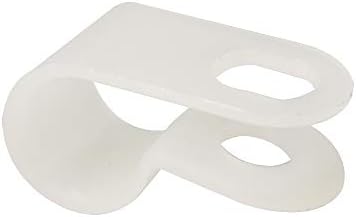 Cable Clamp R-Type Cable Clip Wire Clamp 1/4-inch Nylon Screw Mounting Cord Fastener Clips with Screws for Wire Management - White - 50 Pcs - Image 5