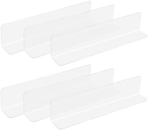 uxcell 6pcs Clear Shelf Dividers, 12"x2.4" Plastic L-Shaped Shelf Separator, Transparent Organizer Divider for Supermarket Store Commodity Classification by uxcell