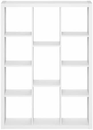 Furinno Viola 11-Cube Book Shelf, 1.2" Thick Frame, White - Image 6