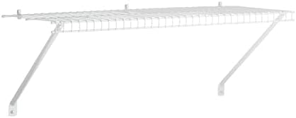 Rubbermaid Direct Wall Shelf, 3 Ft. Wide, Mounting Hardware Kit Included, White, Wire Shelving Organizer System for Home/Laundry/Bathroom/Mudroom/Pantry/Linen Closet, 3' Length by Rubbermaid