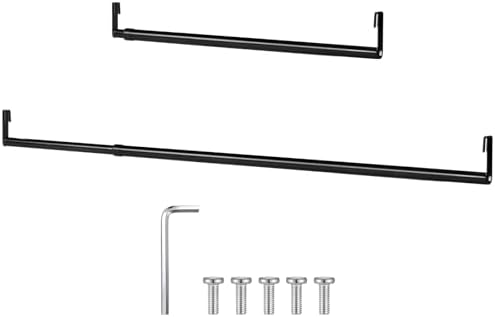 Threehoney Expandable Closet hanger Rod for Wire Shelf, 36-60 Inch, Black by Threehoney