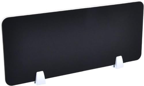 Desktop Partition Desk Divider - Privacy Screen with Vertical Clamp for Cubicles, Decorative Office Divider 23.6"x11.8" (Black) - Boost Workspace Privacy & Aesthetics by Unknown