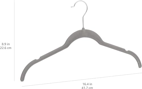 Amazon Basics Space Saving Slim Velvet Non-Slip Clothes Hangers for Closet Organization, Gray/Silver (Pack of 150) - Image 6
