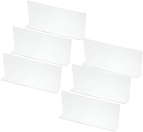 PATIKIL 6 Pack Shelf Dividers for Closet Organization, 11x1.57x4.7 Acrylic Closets Separator Kitchen Cabinet Shelves Under Bed Blocker for Bedroom Kitchen Office, Clear by PATIKIL