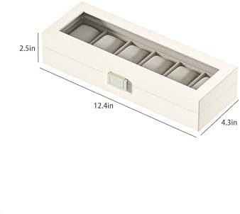 Watch Display Case For Men,Leather Watch Organizer Box,Watch Collection Storge Holder For Women,Watch Travel Organizer Tray (Beige Velvet, 6 slots) - Image 6