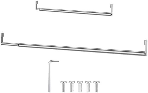 Threehoney Expandable Closet hanger Rod for Wire Shelf, 24-41 Inch, Silver by Threehoney