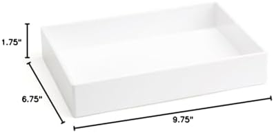 Poppin Stackable Medium Accessory Tray - Modular Lacquer Desk Trays for Office Organization, Color-Coordinated Office Supplies for Desk, Paper Trays (White, Medium Accessory) - Image 3
