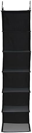 Household Essentials Black 6 Shelf Hanging Closet Organizer Shelf - Image 4