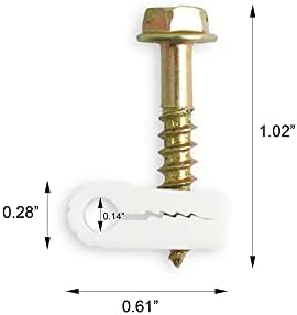 STEREN Coaxial Cable Clips - Cable Holder - Wire Clips - Siding Clips for Hanging - Cord Holder for Desk - Cable Clamps (White, 100 Count - Mini Screw) - Image 5